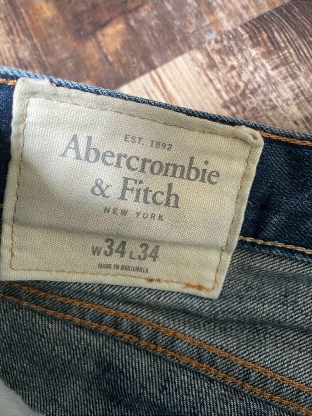 Abercrombie & Fitch Men's Dark Blue Straight Jeans